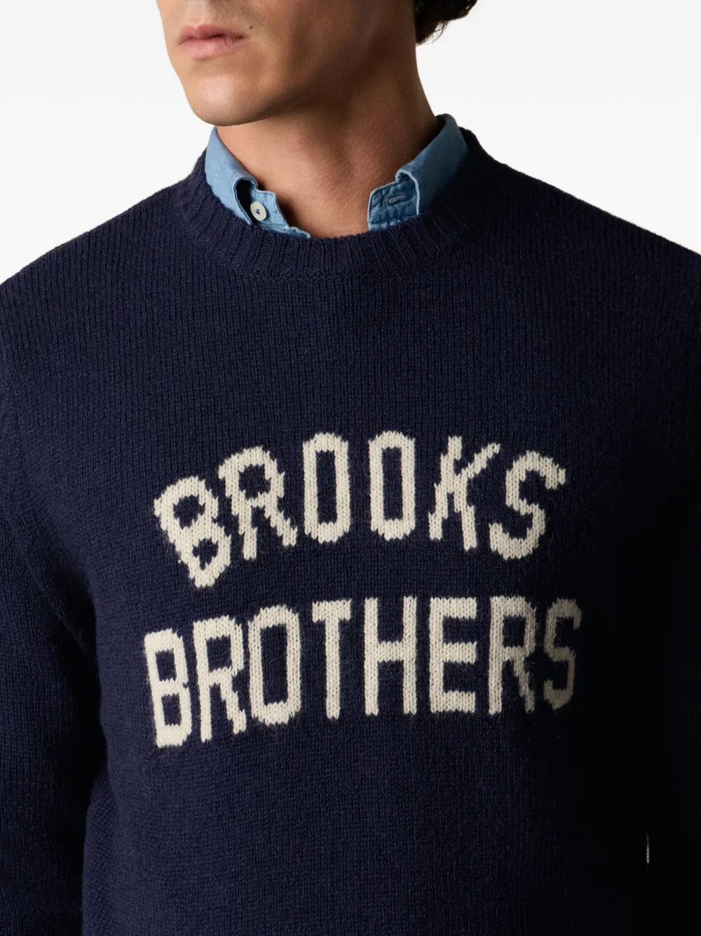Brooks Brothers Trui van Shetlandwol met lange mouwen Blauw