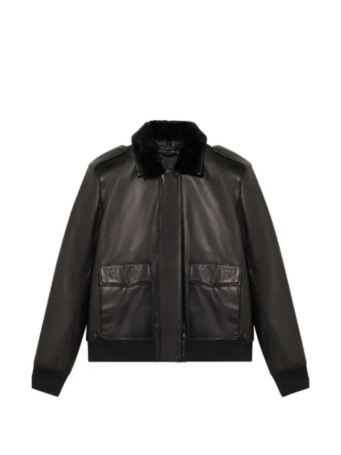 Brooks Brothers patch-pockets leather jacket