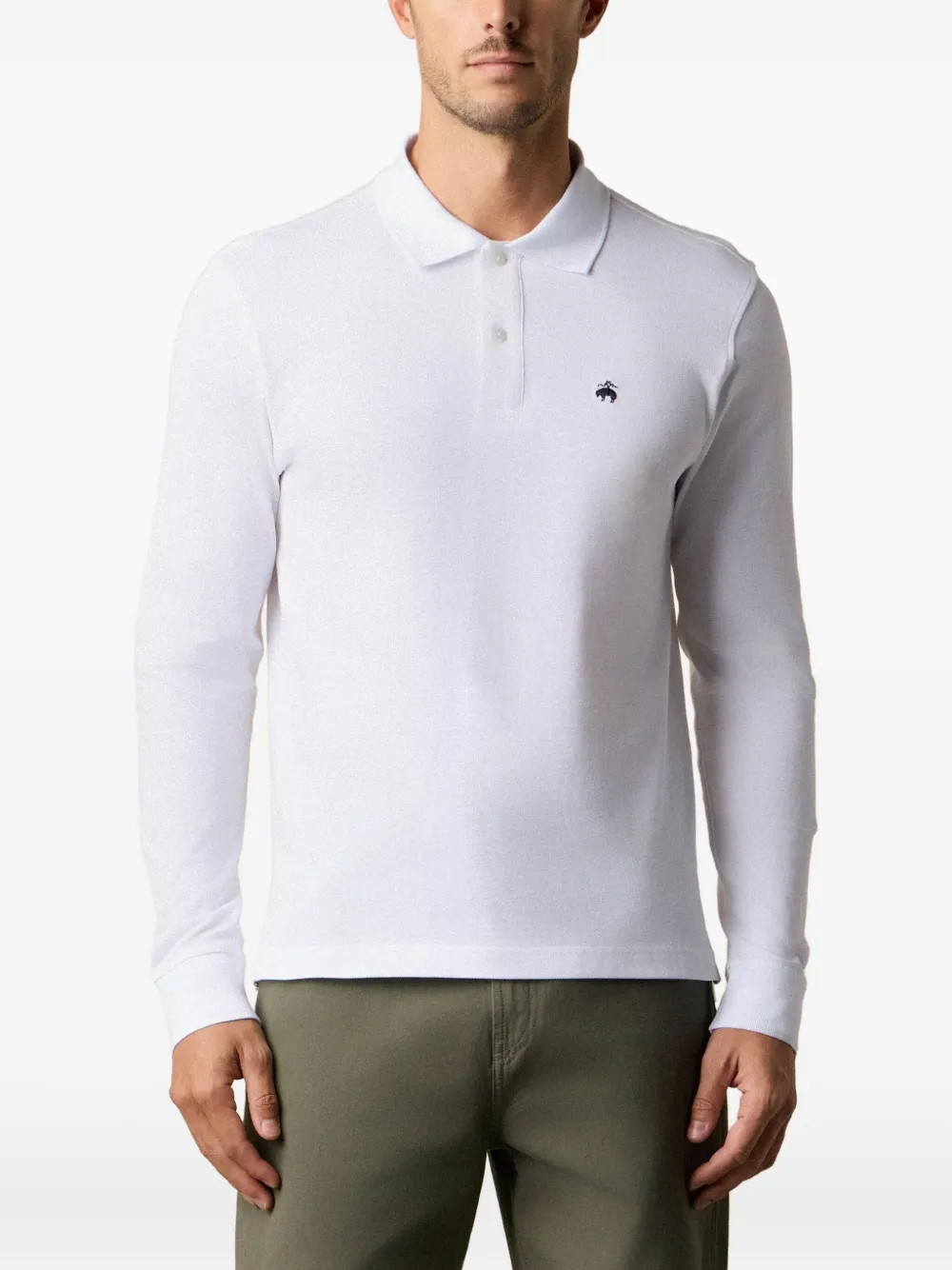Brooks Brothers Piqué katoenen poloshirt Wit