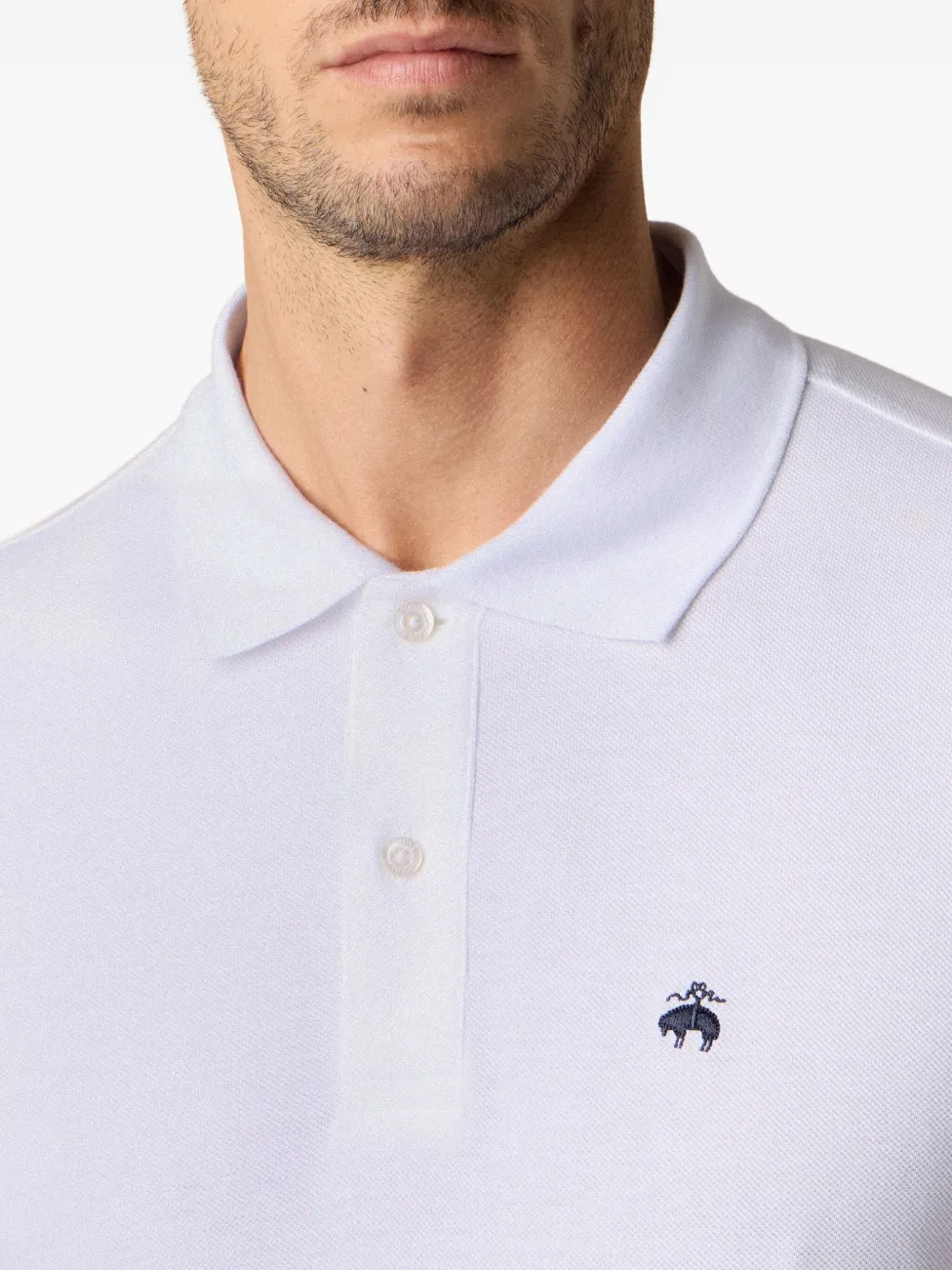 Brooks Brothers Piqué katoenen poloshirt Wit