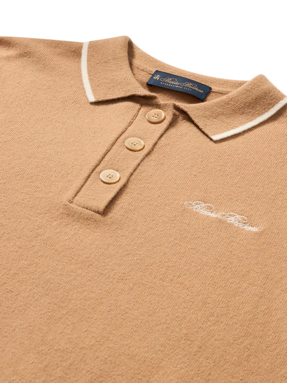 Brooks Brothers Poloshirt met lange mouwen - Beige