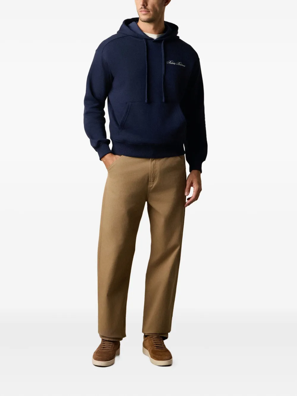 Brooks Brothers Katoenen hoodie met geborduurd logo Blauw