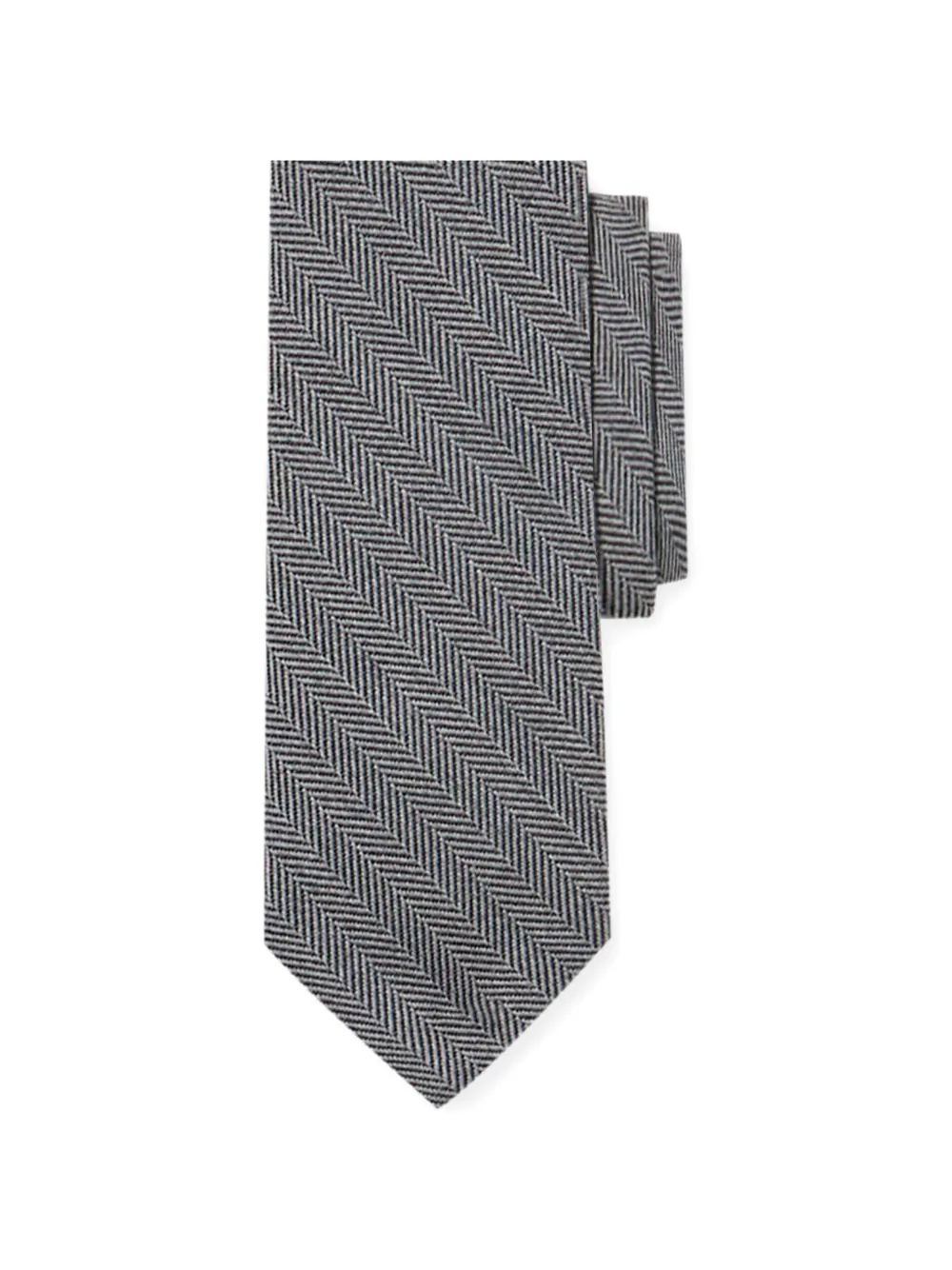 Brooks Brothers herringbone wool tie - Nero