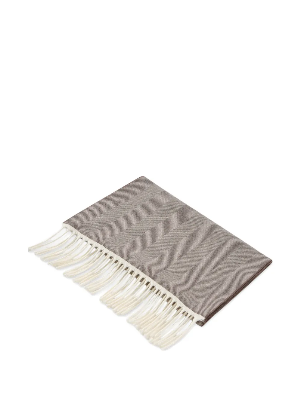  Brooks Brothers Fringed Scarf - Neutrals 