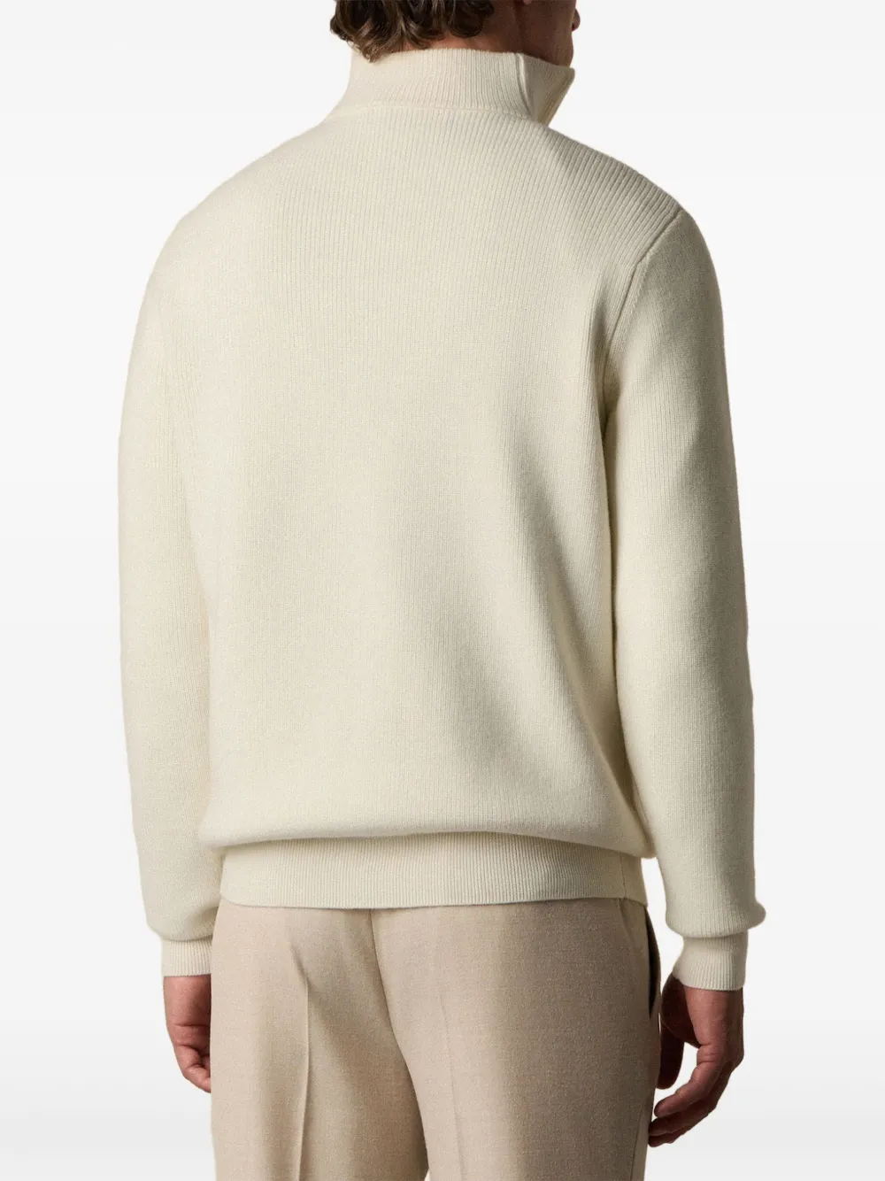 Brooks Brothers Trui met halve rits Beige