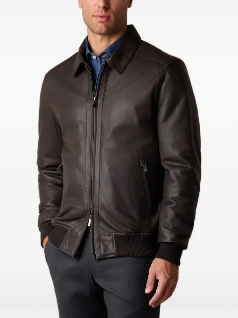 Brooks Brothers leather bomber jacket