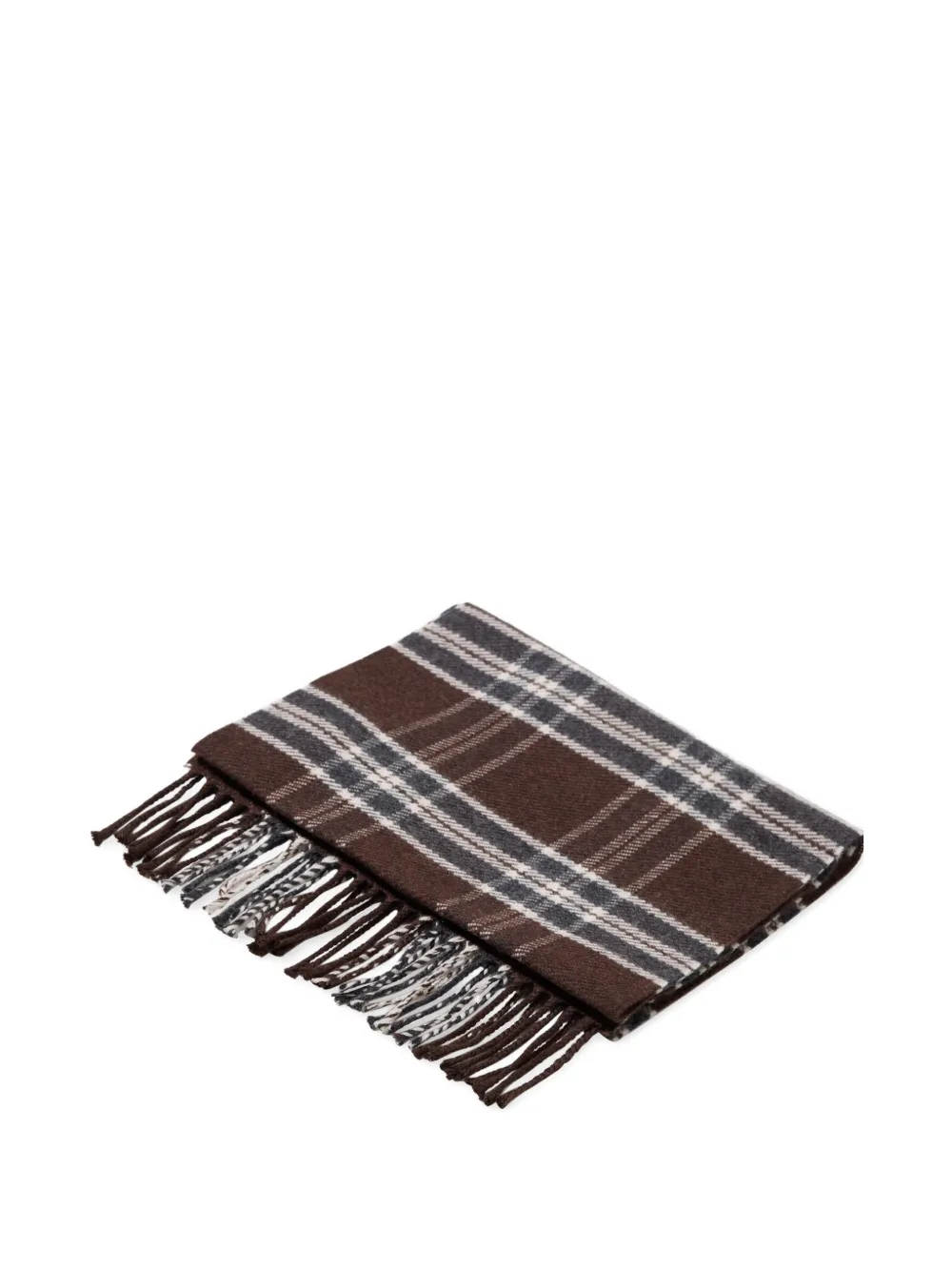 Brooks Brothers plaid wool scarf - Marrone