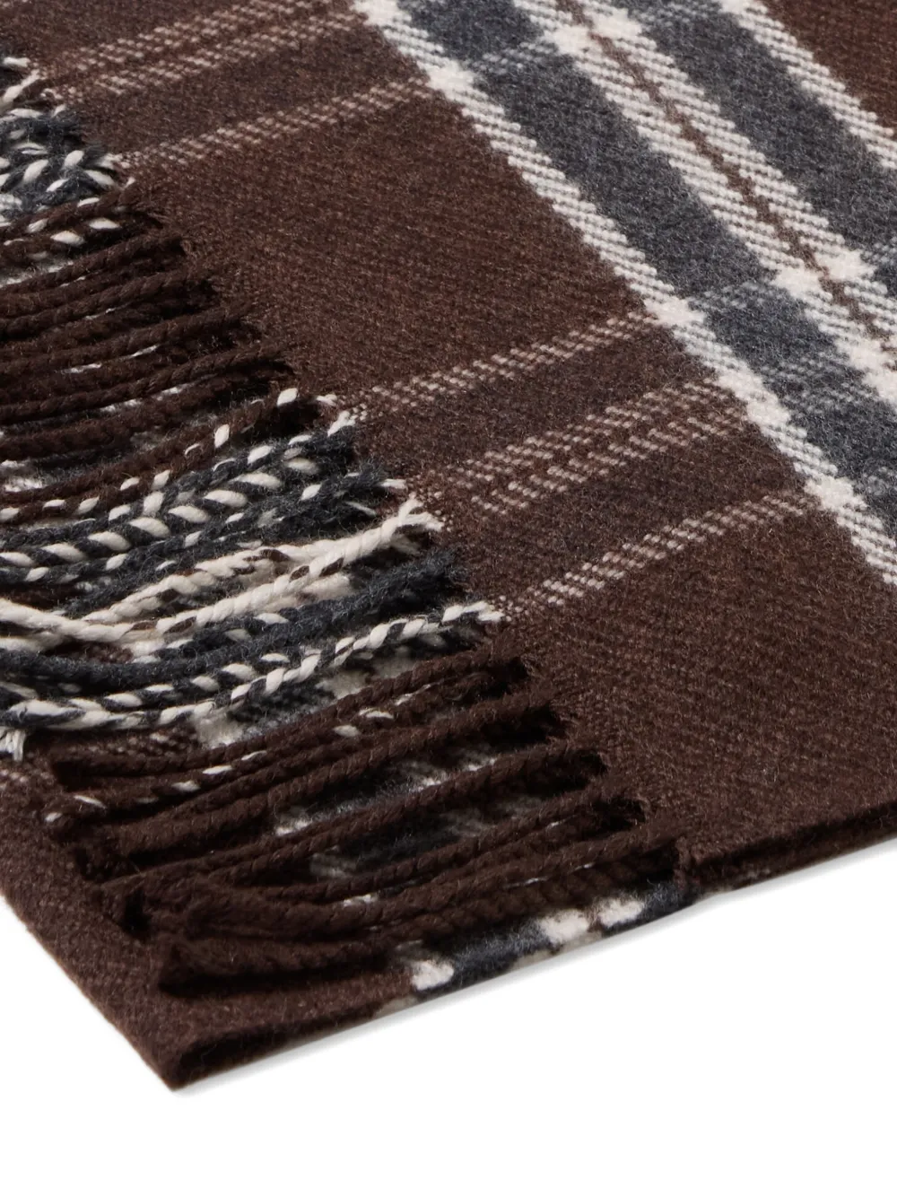  Brooks Brothers Plaid Wool Scarf - Brown 