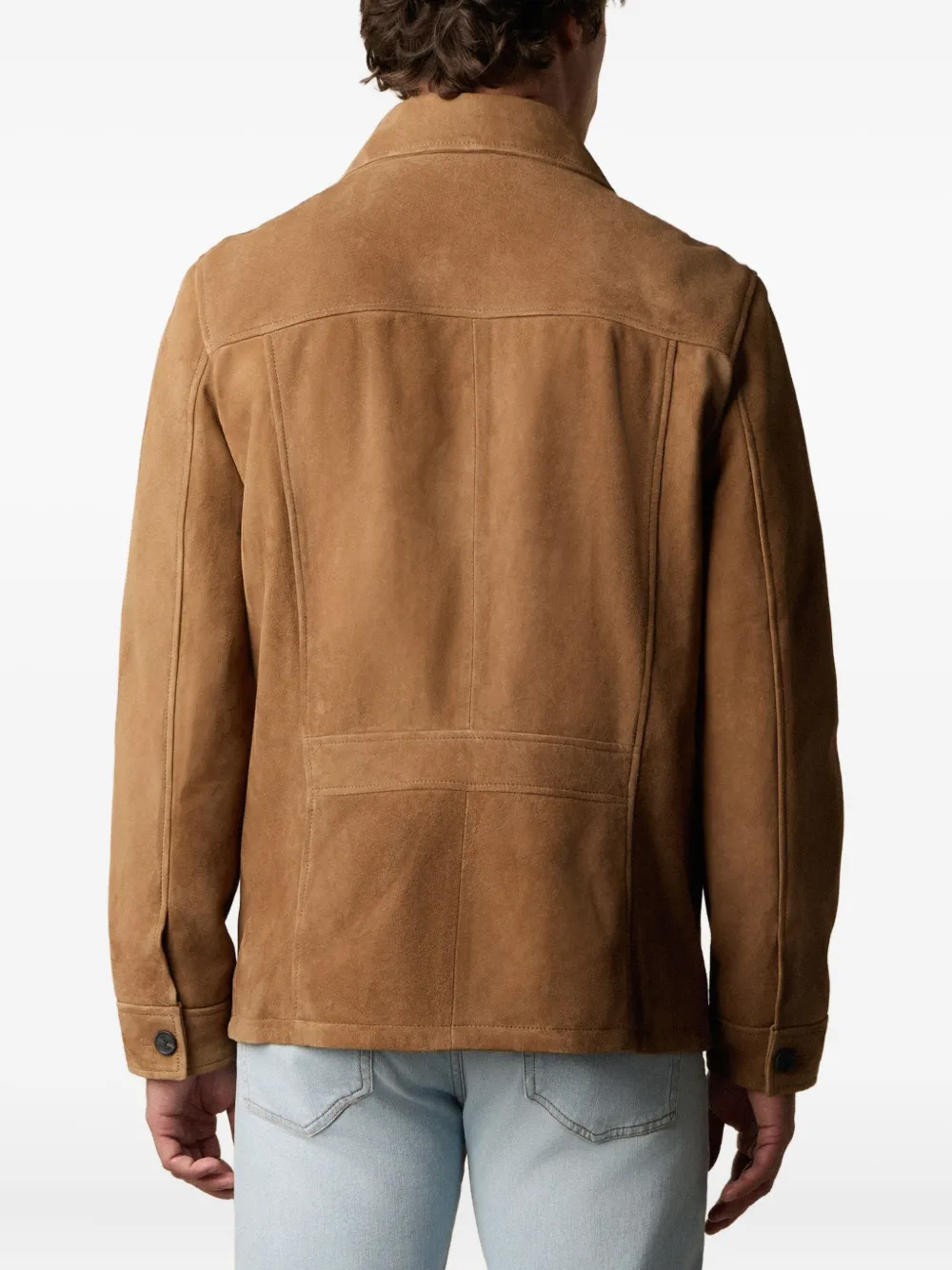 Brooks Brothers Suede Overshirt Jacket | Brown | FARFETCH NO