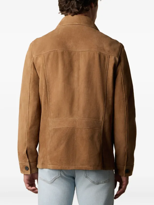 Brooks Brothers Suede Overshirt Jacket | Brown | FARFETCH NO
