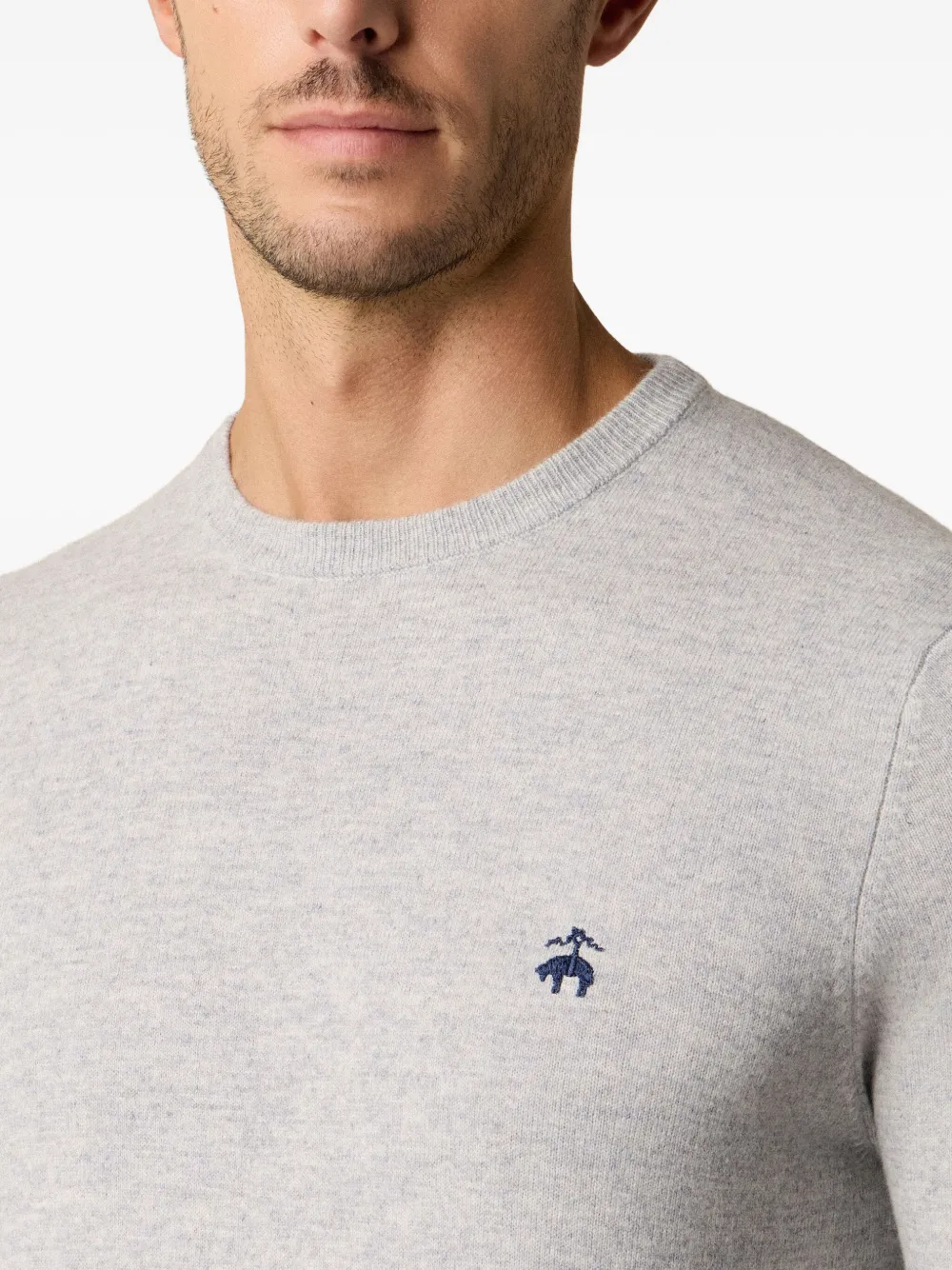 Brooks Brothers Lamswollen trui met ronde hals Grijs