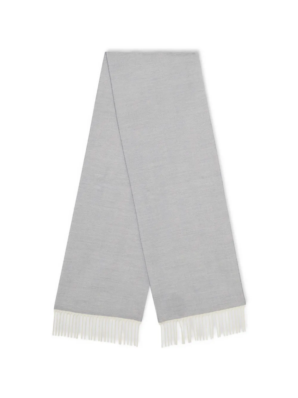 Brooks Brothers chevron fringed wool scarf - Blu