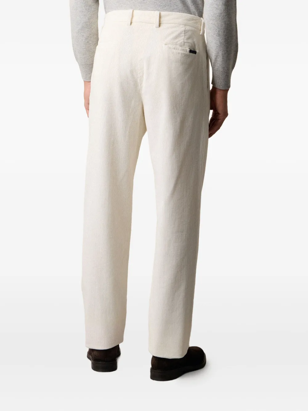 Brooks Brothers Ribfluwelen broek met geplooide voorkant Wit