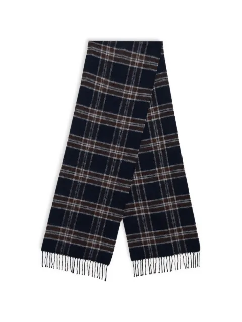 Brooks Brothers plaid fringed wool scarf