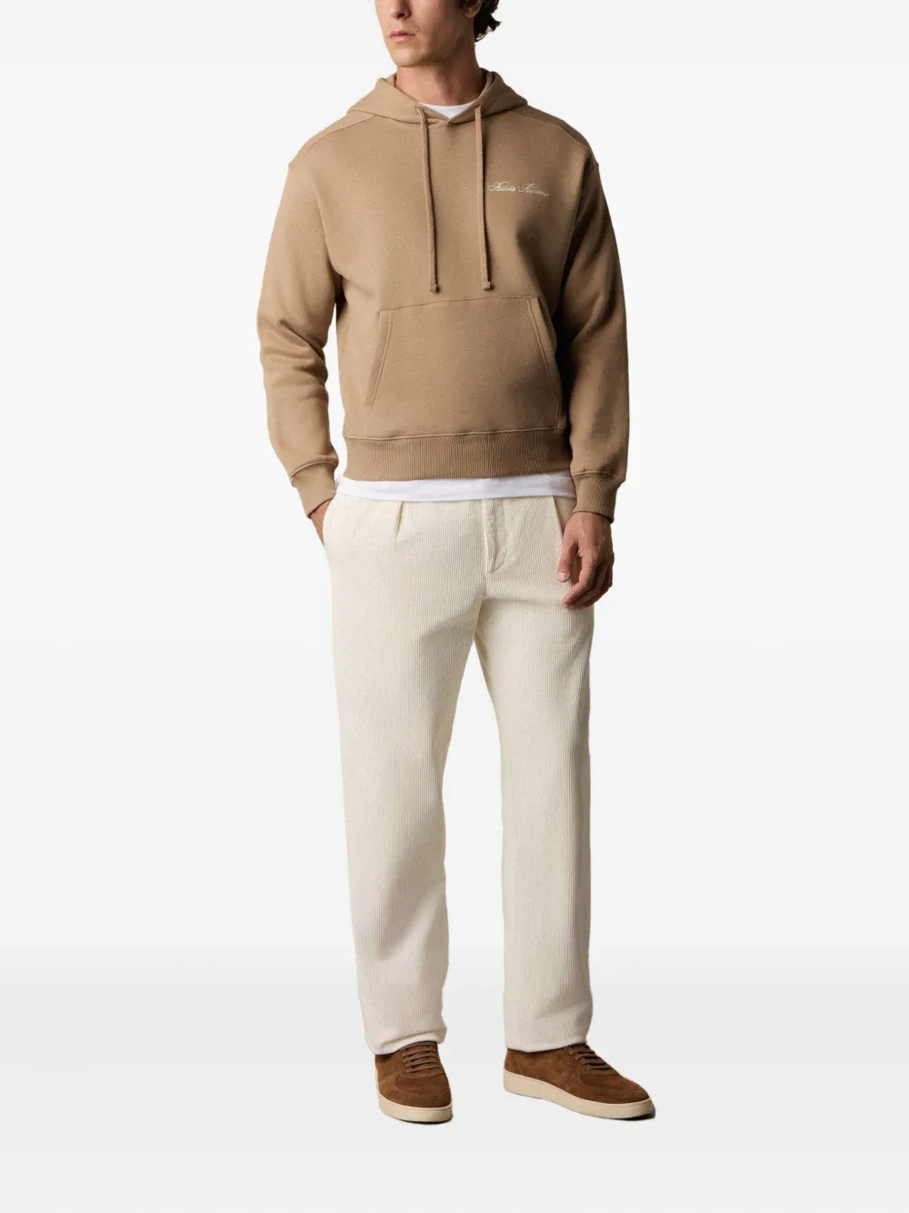 Brooks Brothers Katoenen hoodie met geborduurd logo Bruin