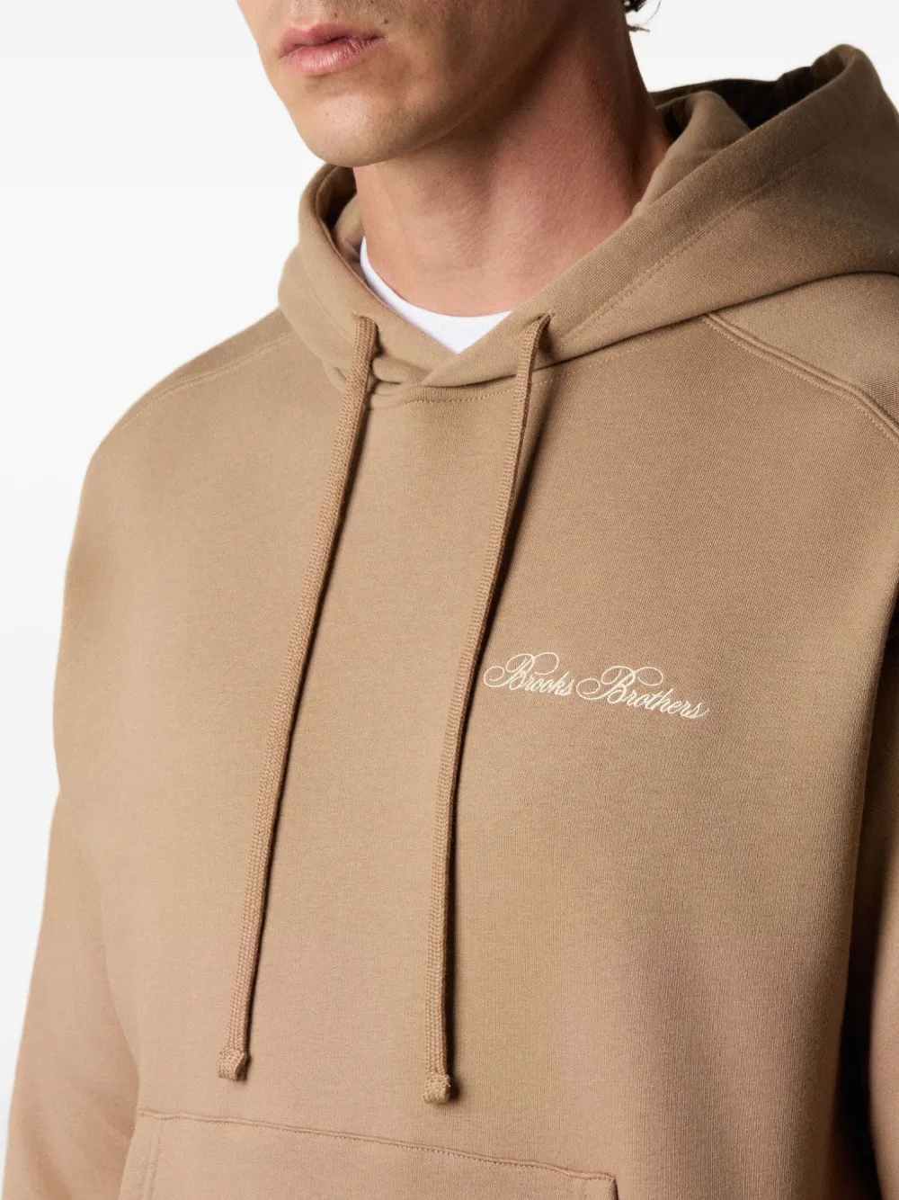 Brooks Brothers Katoenen hoodie met geborduurd logo Bruin