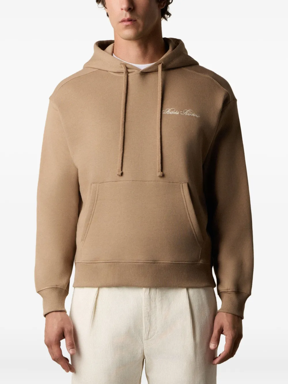 Brooks Brothers Katoenen hoodie met geborduurd logo Bruin