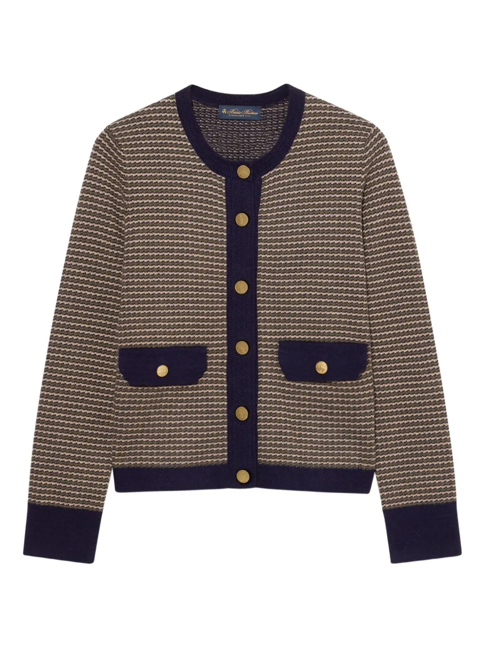 Brooks Brothers jacquard pocket cardigan - Blu