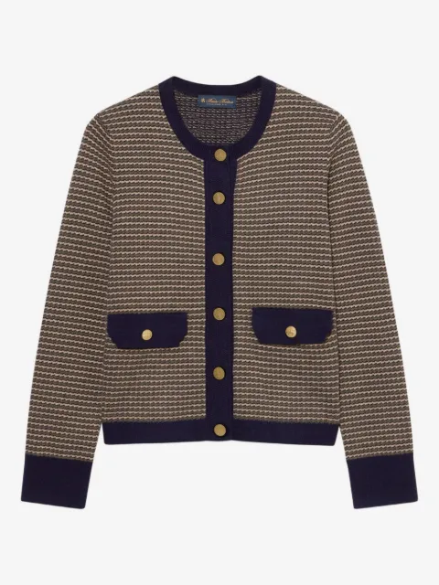 Brooks Brothers Jacquard-Cardigan mit Taschen