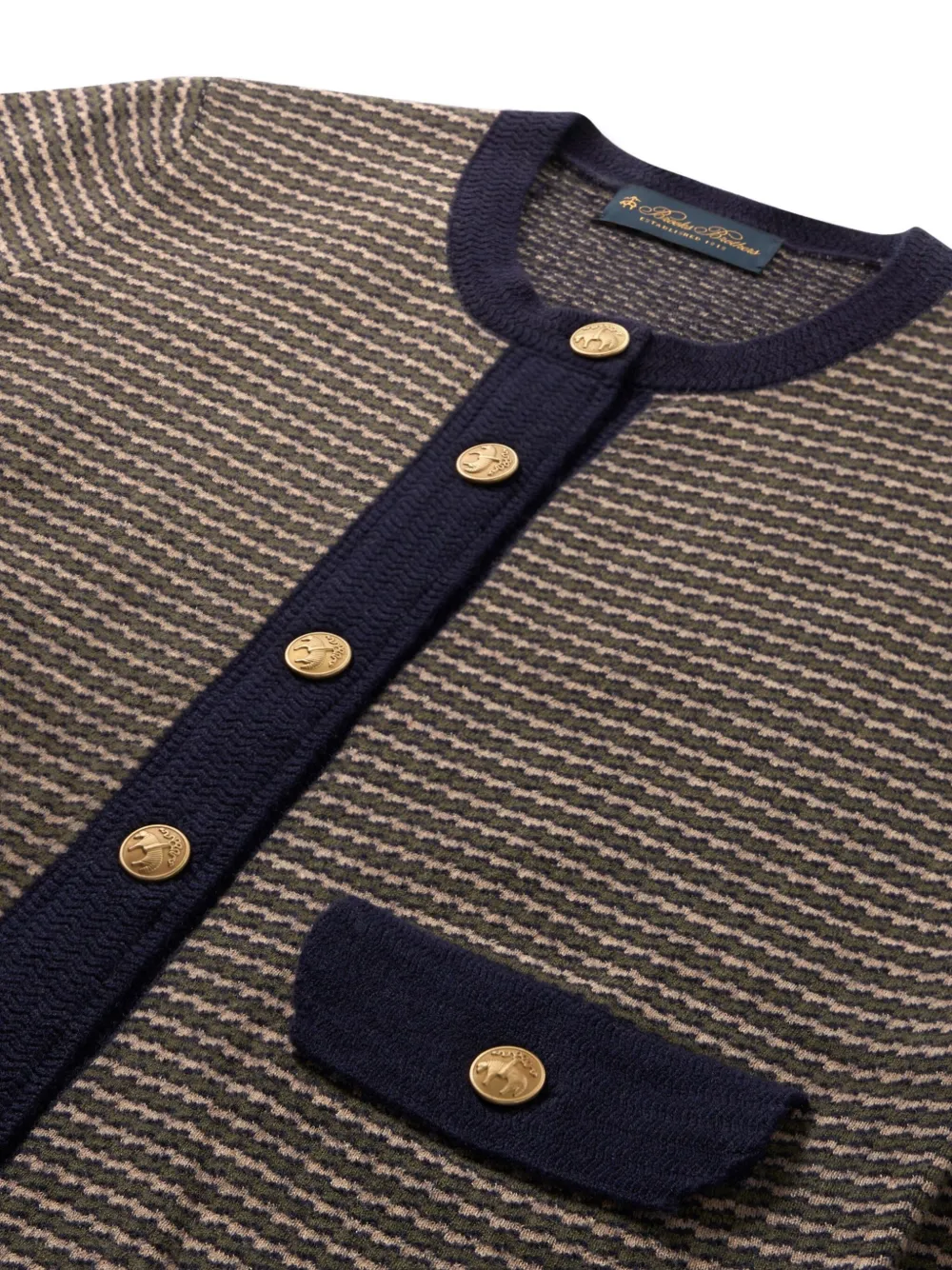 Brooks Brothers jacquard pocket cardigan - Blauw