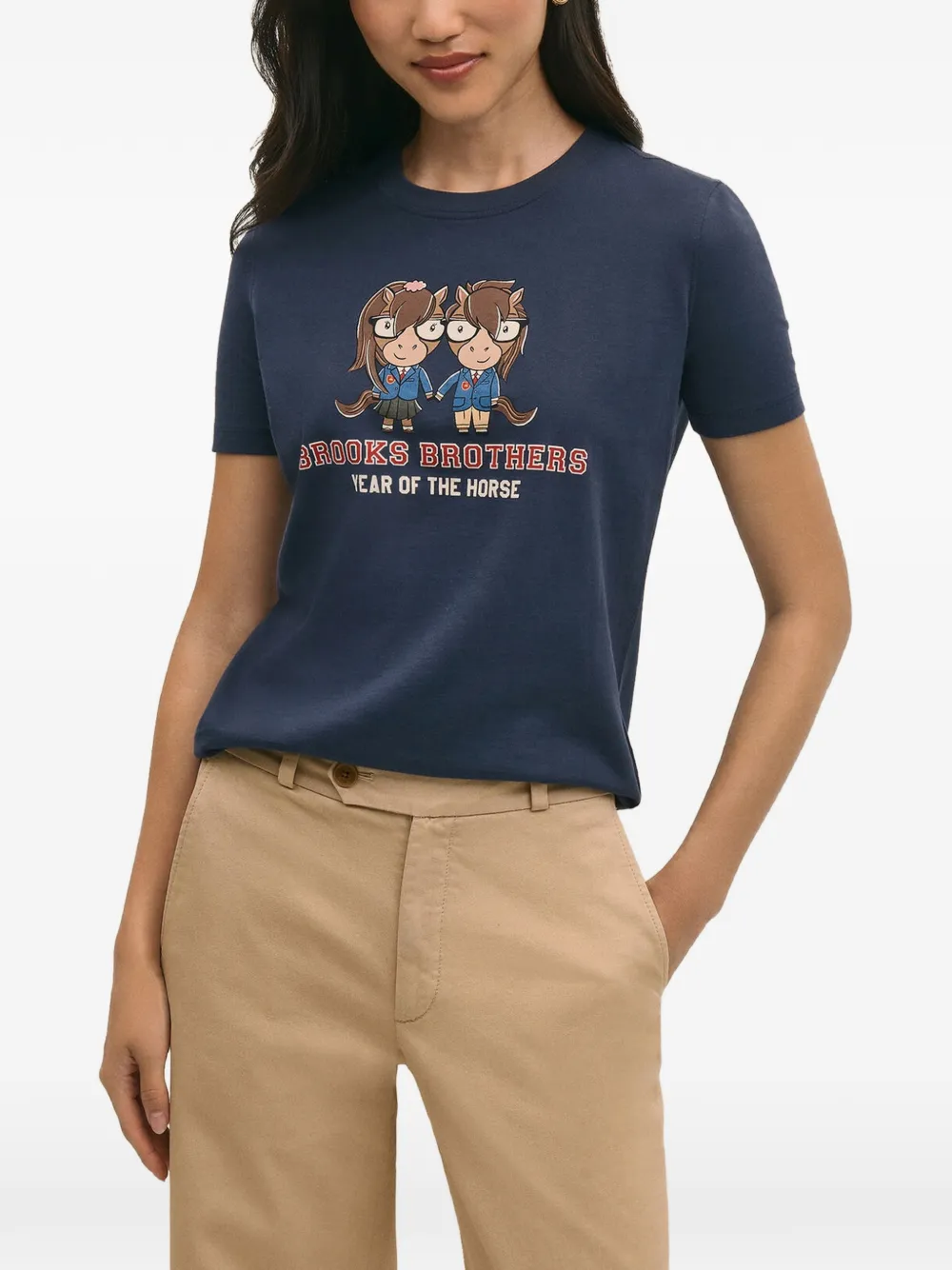 Brooks Brothers Year of the Horse T-Shirt mit Print - Blau