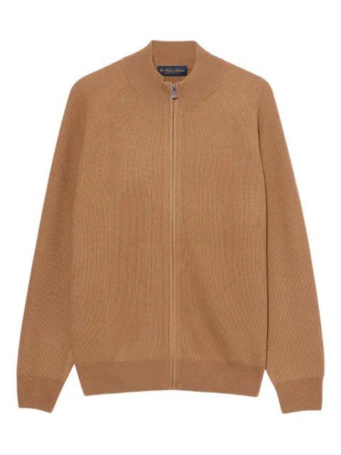 Brooks Brothers zip-up wool cardigan