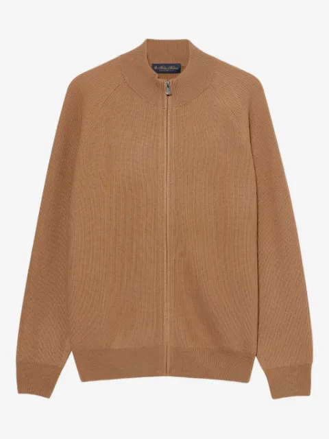 Brooks Brothers zip-up wool cardigan