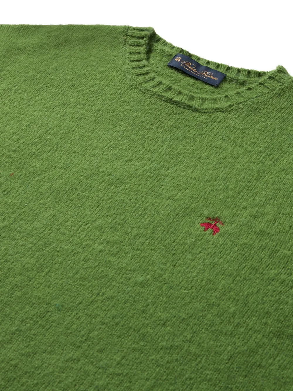 Brooks Brothers Trui van Shetlandwol met ronde hals - Groen