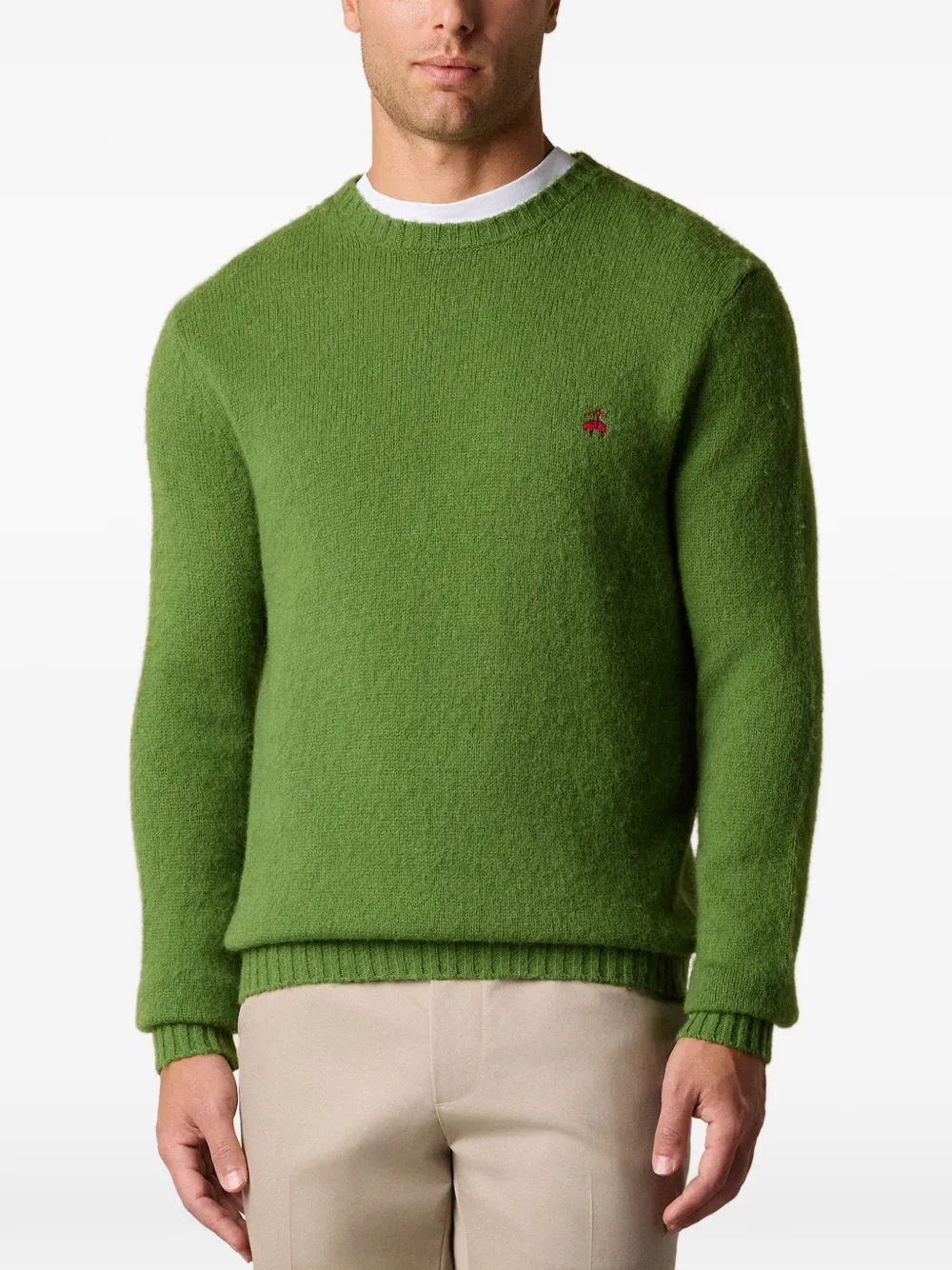 Brooks Brothers Trui van Shetlandwol met ronde hals Groen
