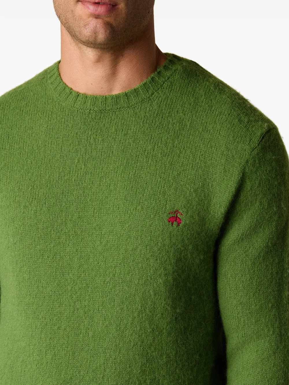 Brooks Brothers Trui van Shetlandwol met ronde hals Groen