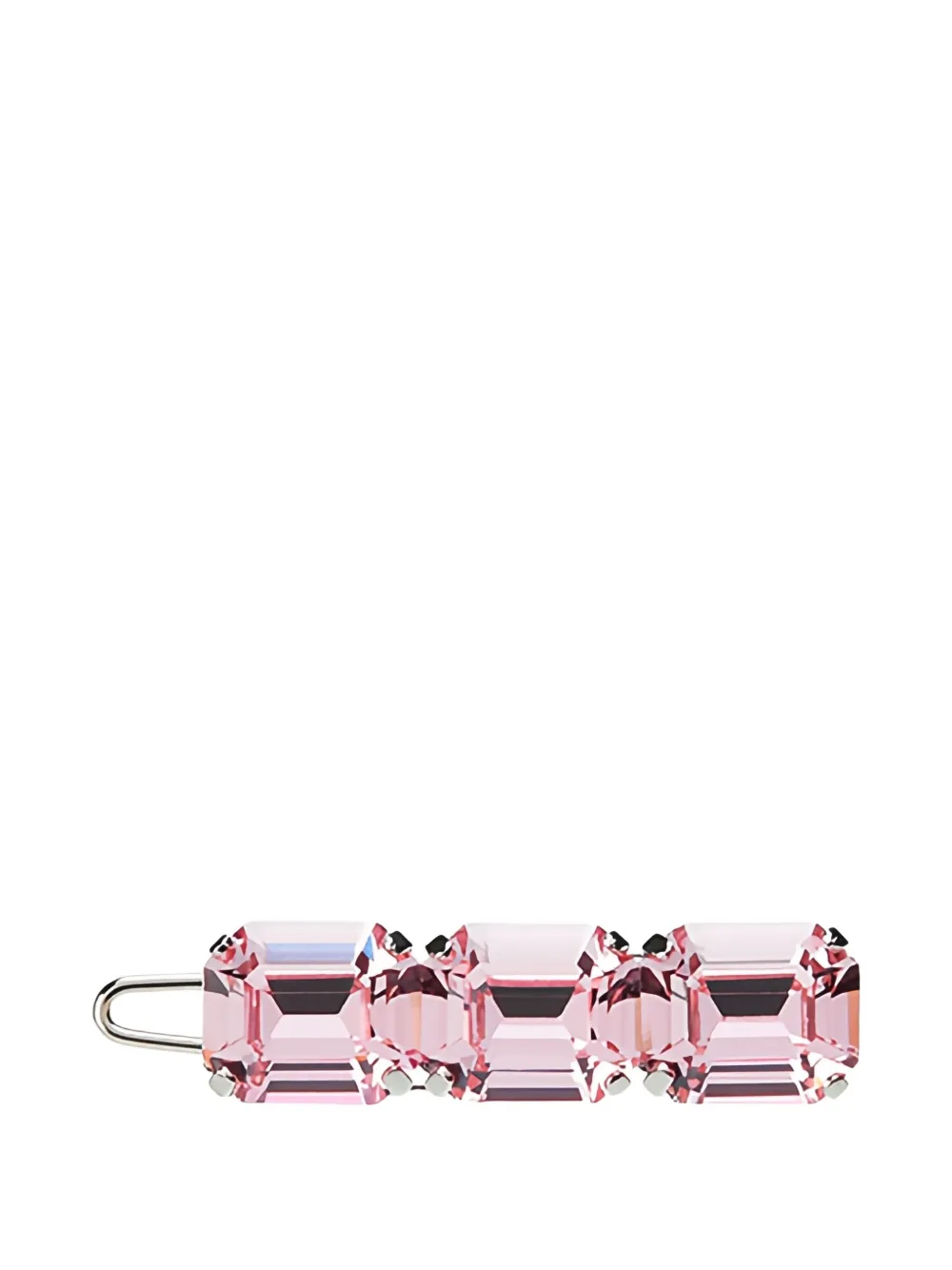 Maison Michel Emerald-cut Crystal Hair Slide In Pink