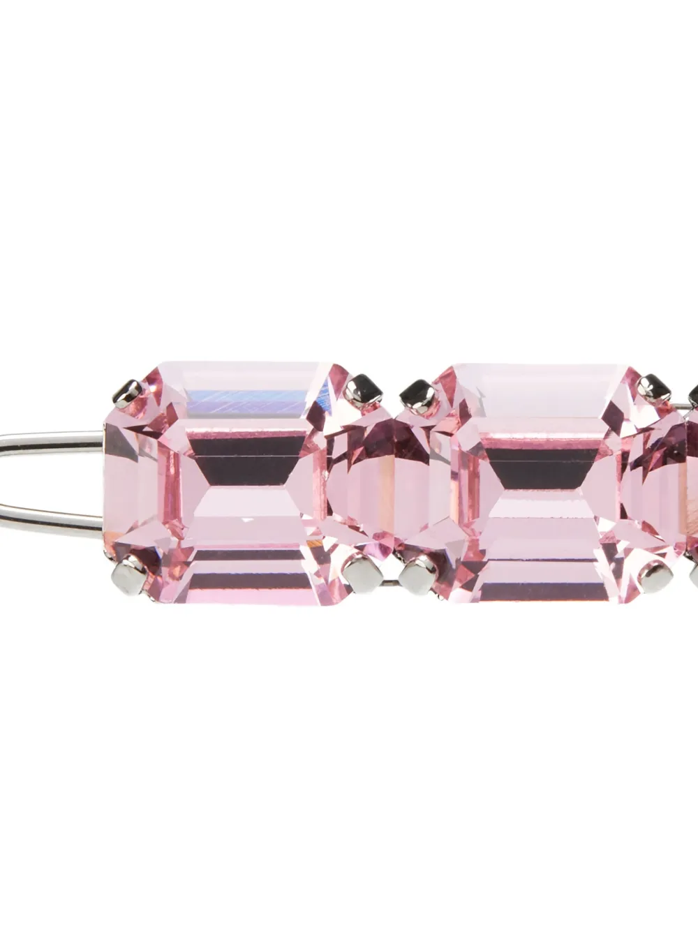Maison Michel Emerald-cut Crystal Hair Slide In Pink