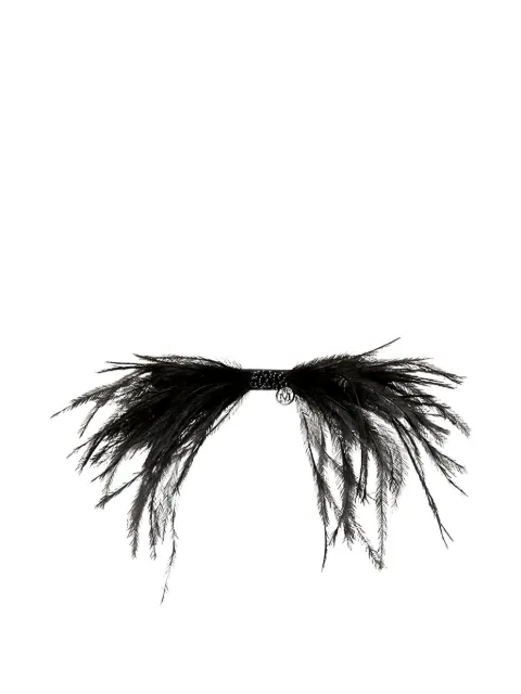 Maison Michel feather beaded hair accessory