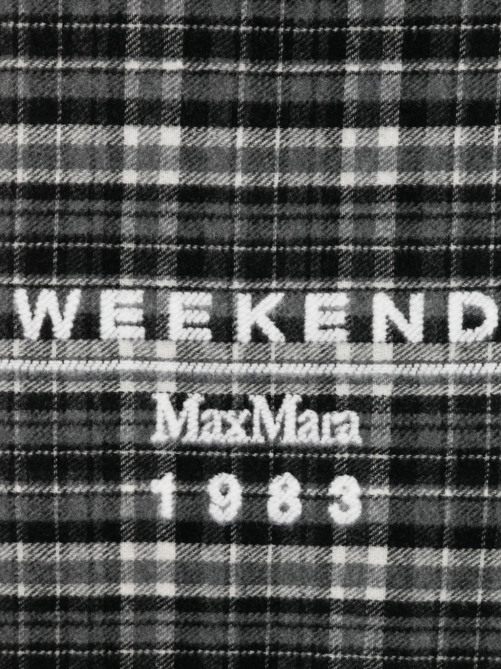 Weekend Max Mara Wool-blend Check Stole Scarf In Black