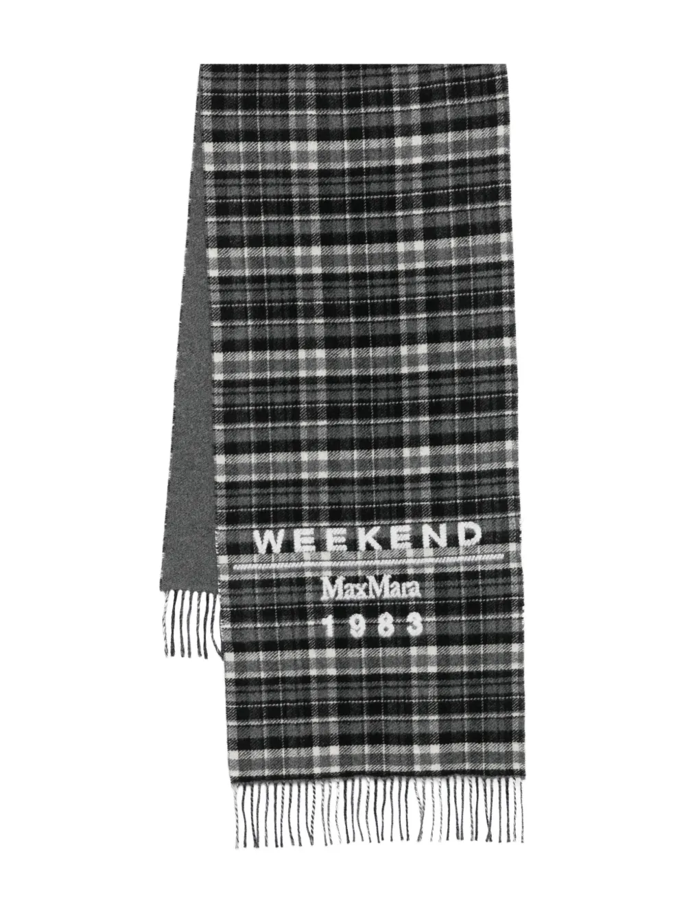 Weekend Max Mara Wool-blend Check Stole Scarf In Black