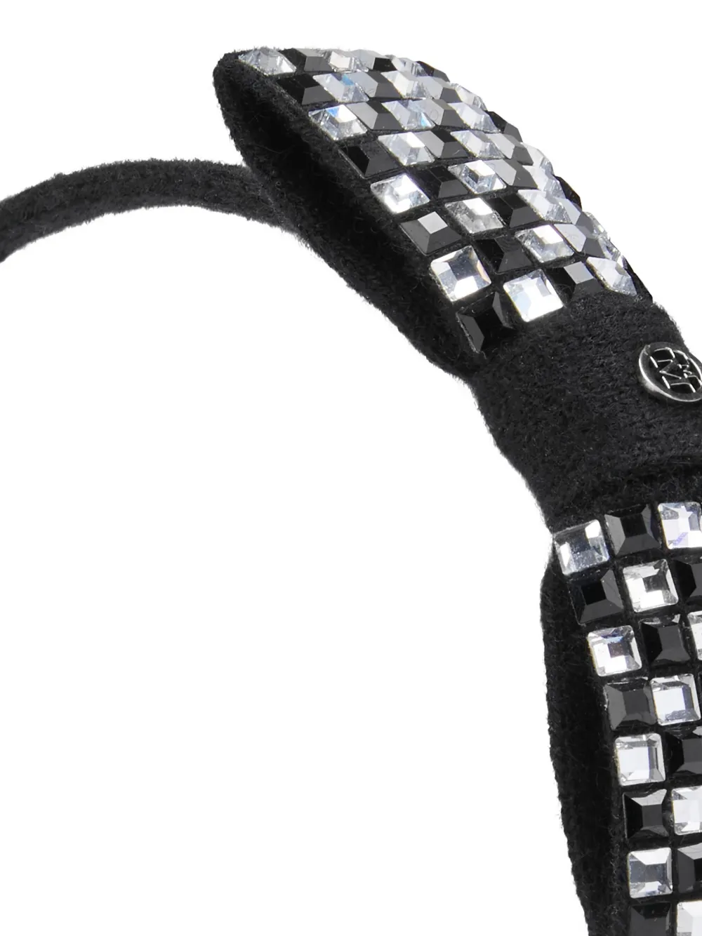 Maison Michel Mackenzie Crystal-embellishment Bow Headband In Black