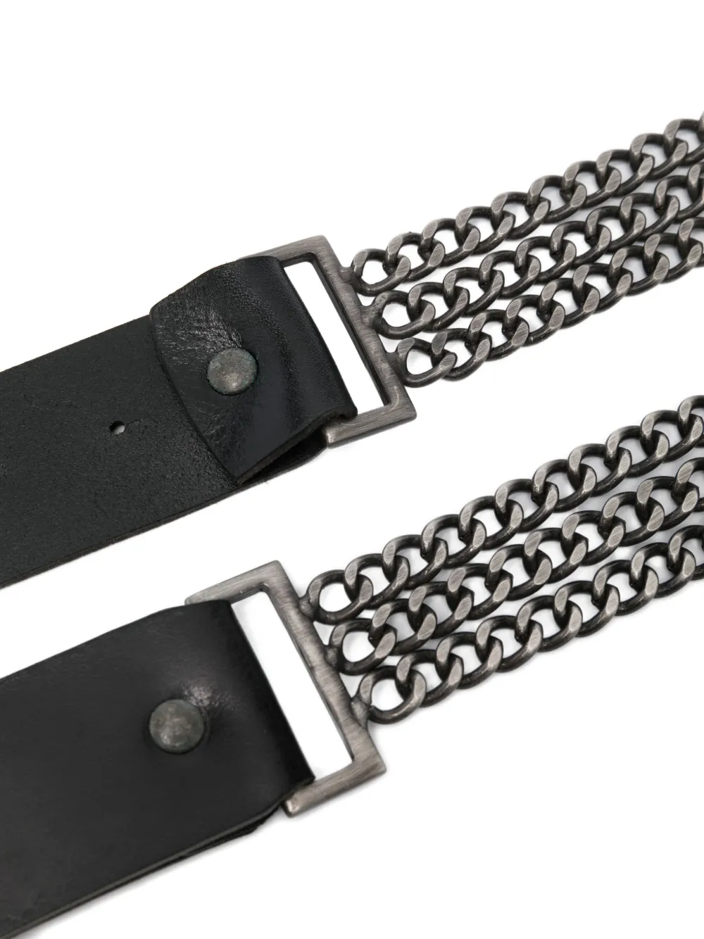 R13 Riem met kettingdetail Zwart