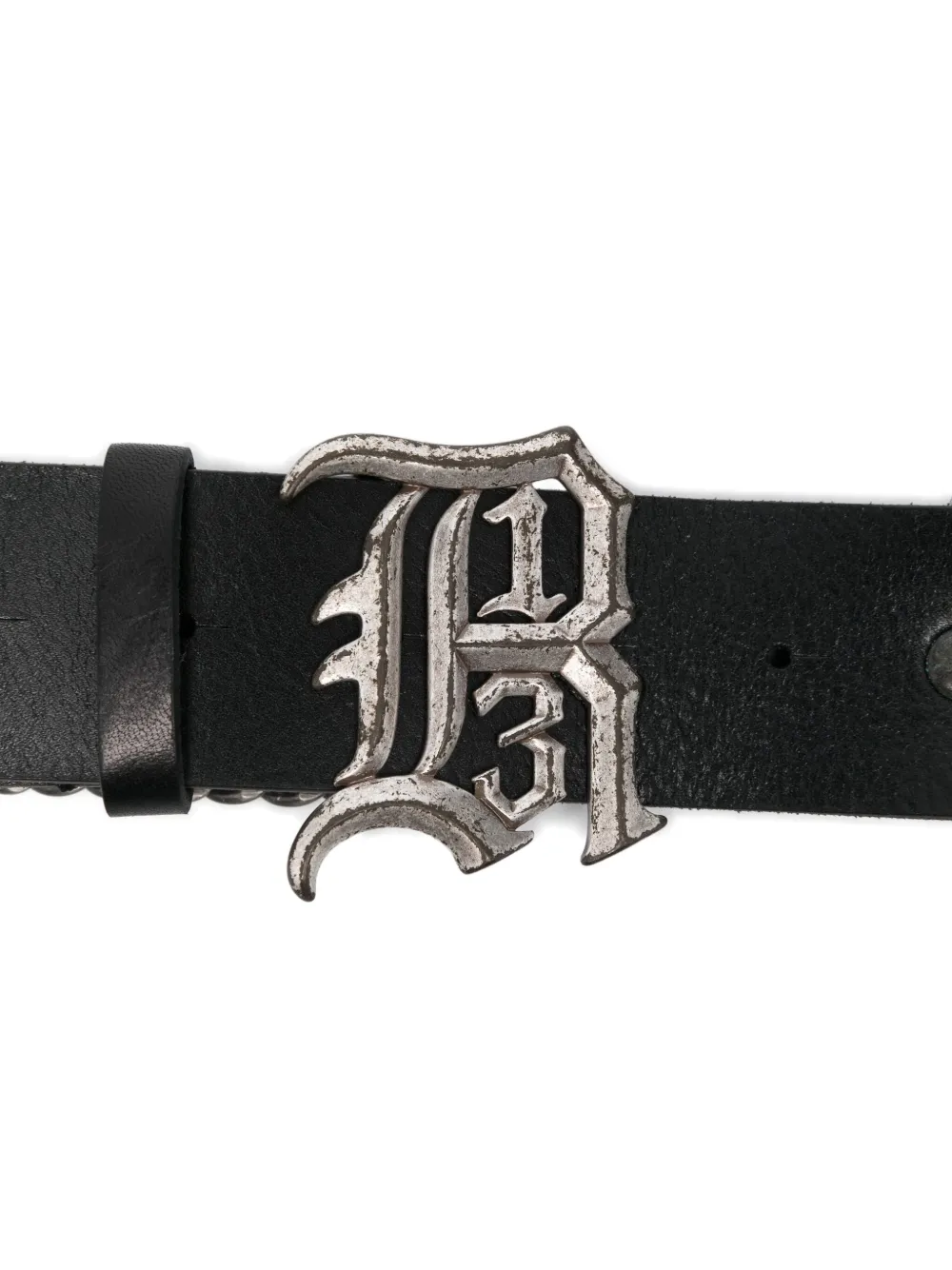 R13 chain-detail leather belt - Zwart