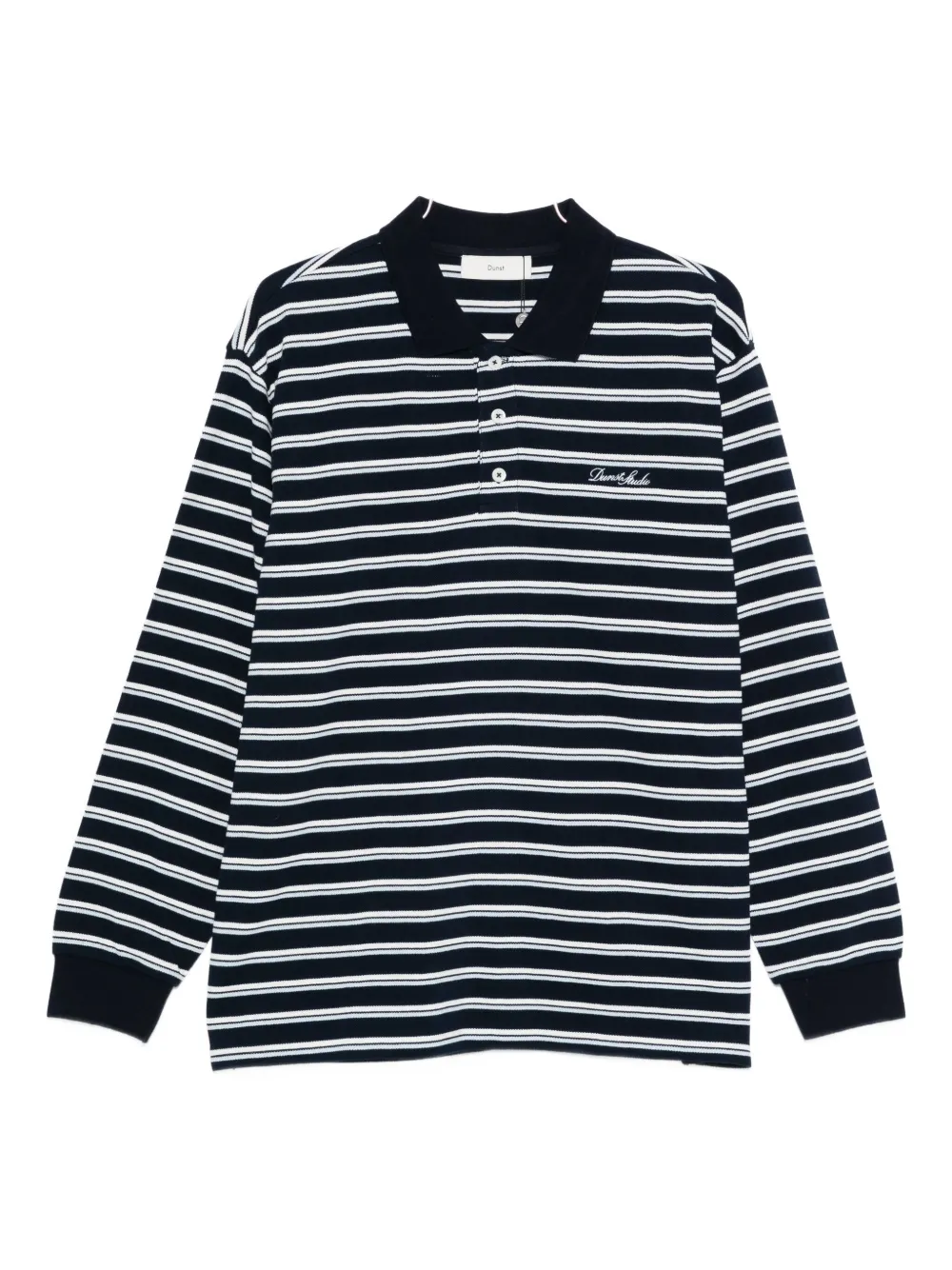 Dunst Unisex Multi Stripe Collared T-shirt In Multi