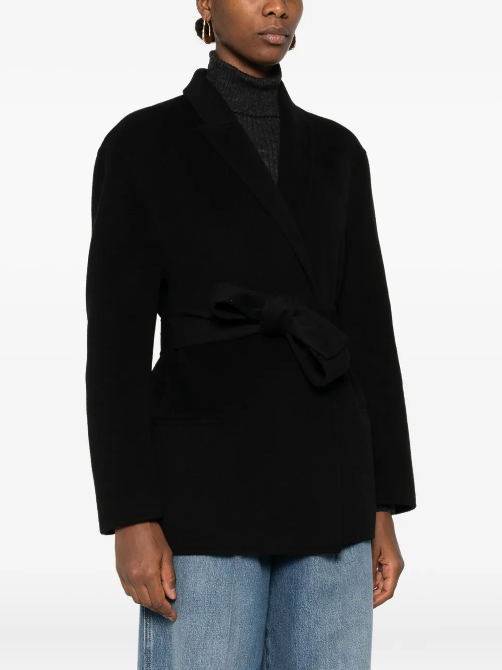 Alberta Ferretti Blazer met ceintuur Zwart