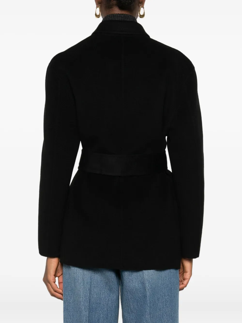 Alberta Ferretti Blazer met ceintuur Zwart