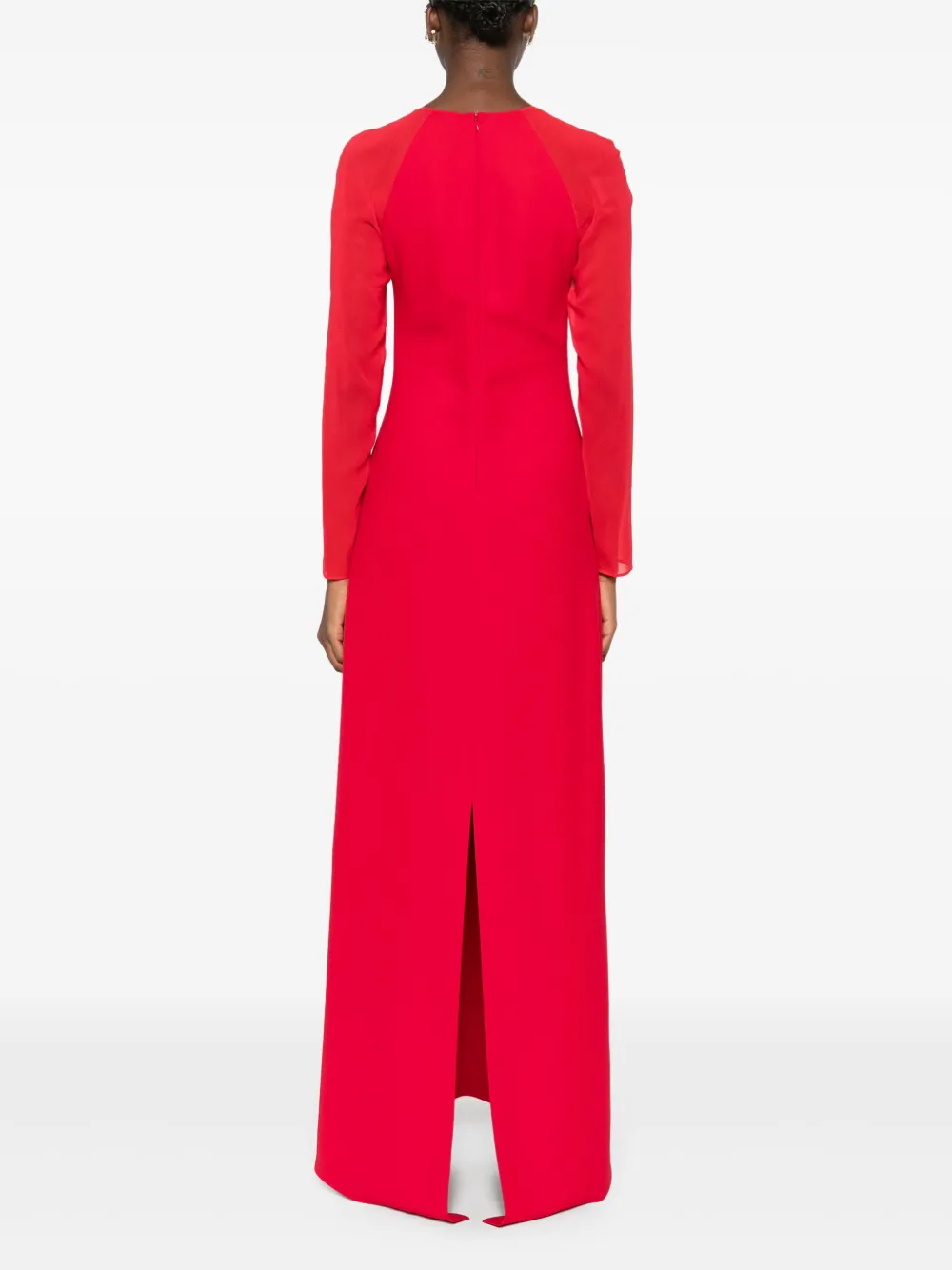 Alberta Ferretti Cardy maxi-jurk met lange mouwen Rood