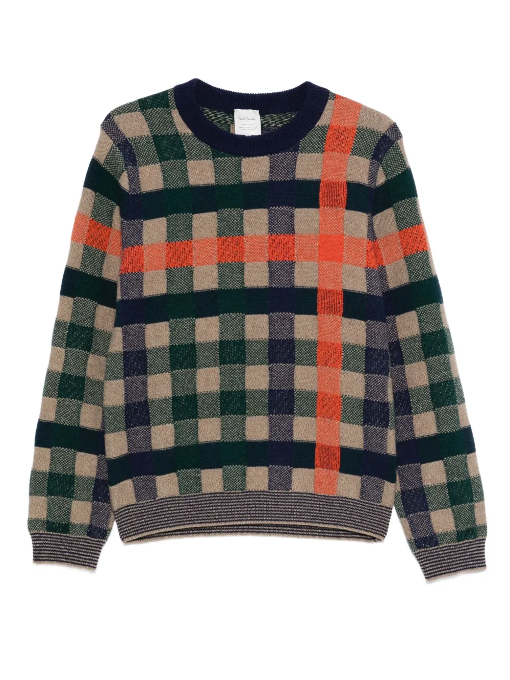 Paul Smith チェック クルーネックセーター - ニュートラル Paul Smith チェック クルーネックセーター - ニュートラル