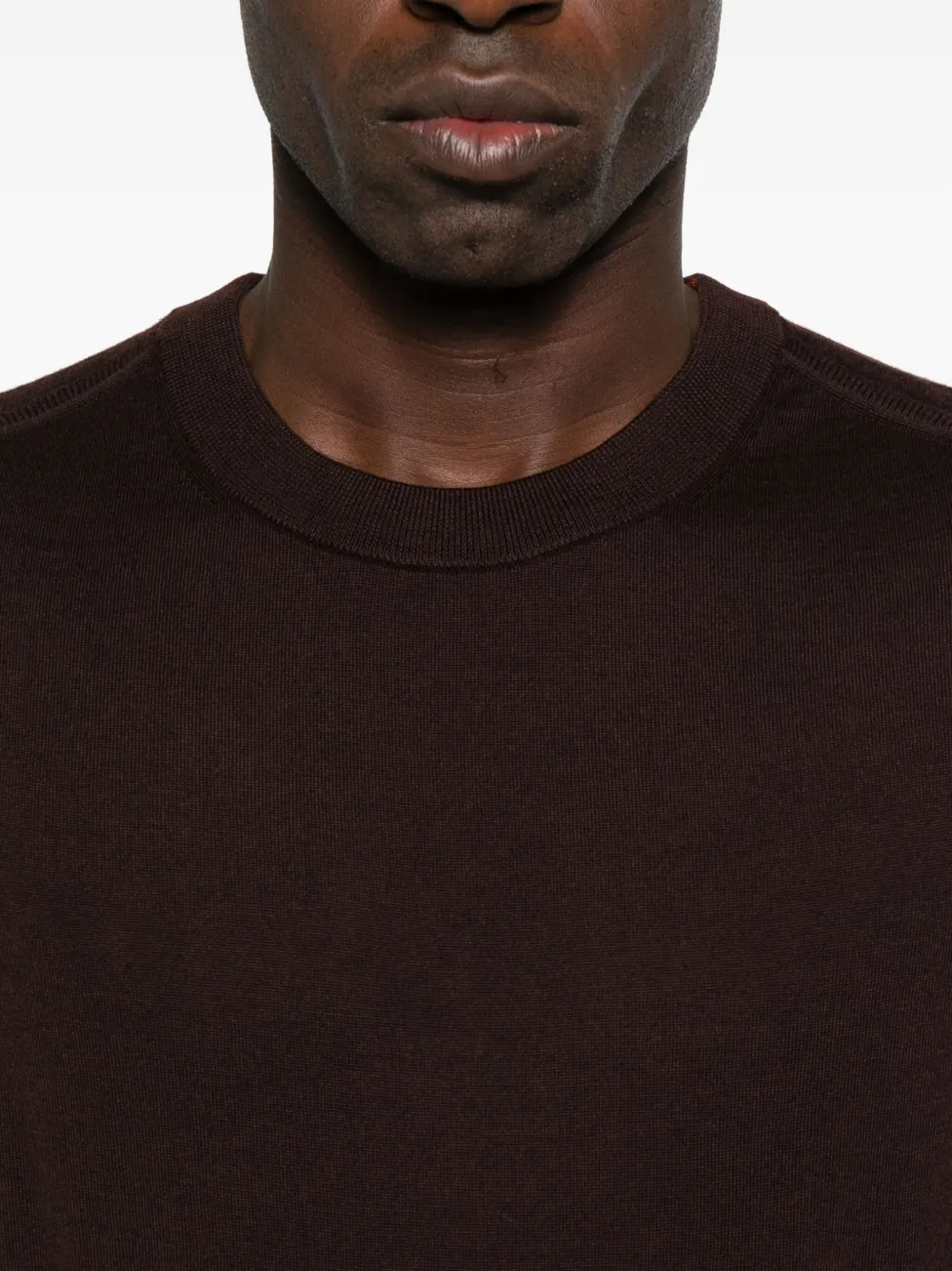 Paul Smith Round-neck Wool Sweater In Brown