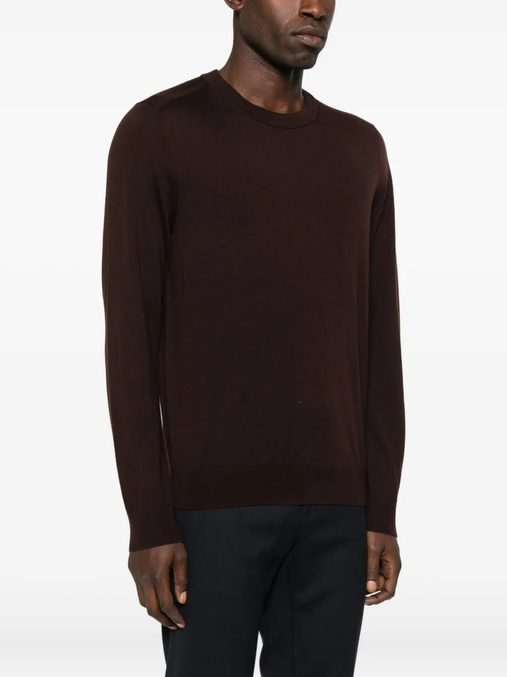 Paul Smith Round-neck Wool Sweater In Brown