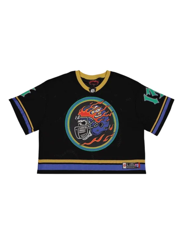 GODSPEED First Down スカルプリント Tシャツ | ブラック
