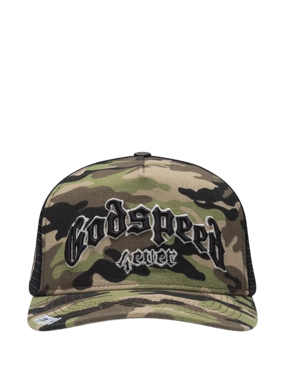 Godspeed Forever Trucker Camouflage-print Baseball Cap In Gray