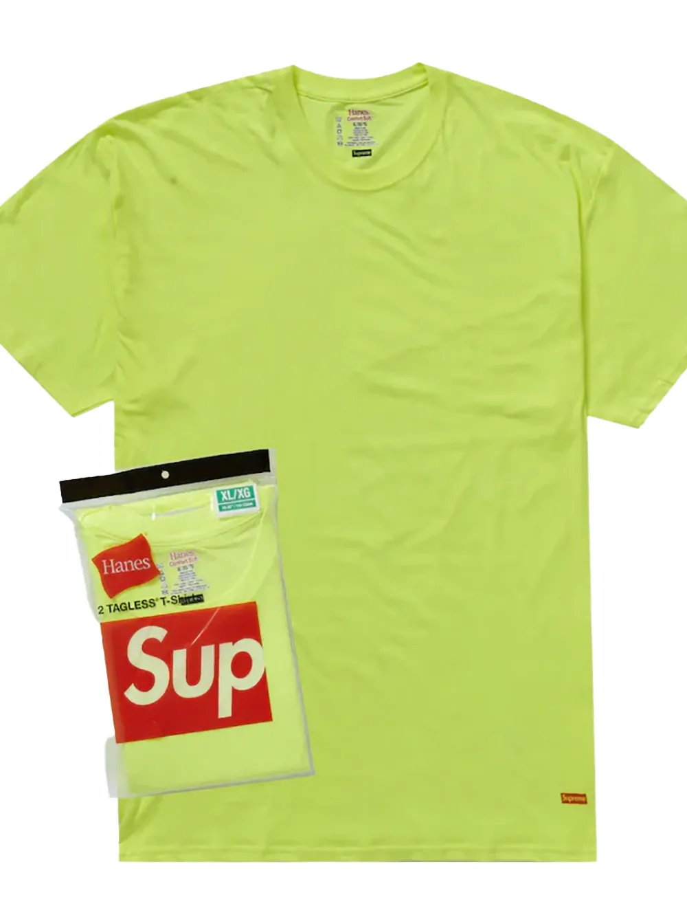 Supreme Hanes T-shirts (pack of two) - Geel