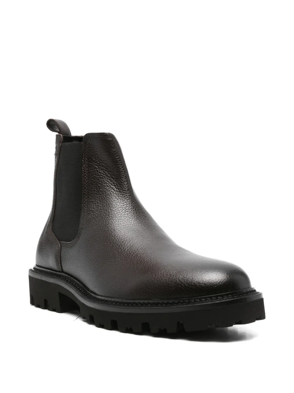 Hugo Boss Leather Chelsea Boots In Brown
