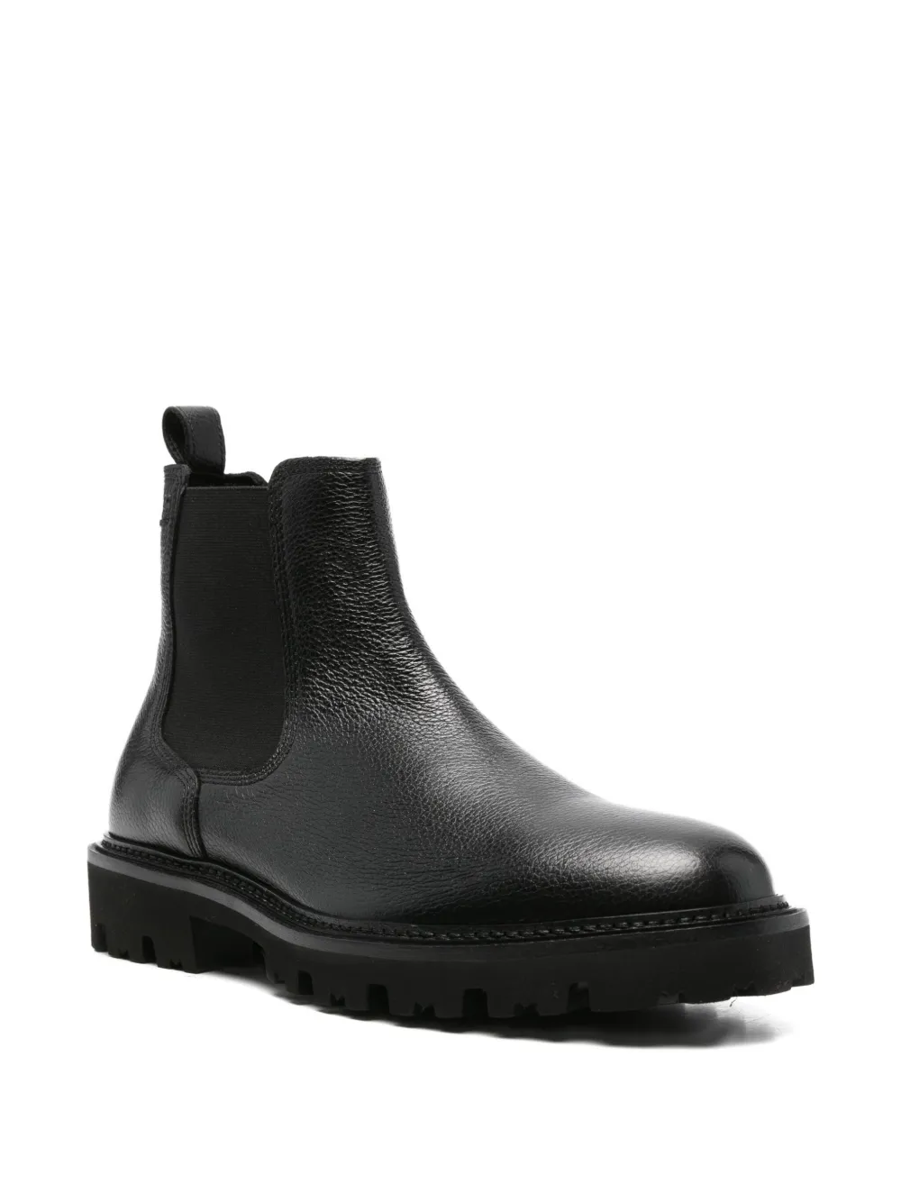 Hugo Boss Textured Chelsea Boots In Black